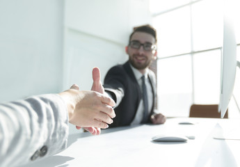 closeup.handshake business people in the office