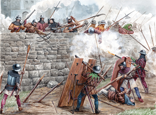 Fotografía Medieval battle. Hussite wars. XVc. Historical illustration.