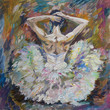 Ballerina Painting Acrylic and Full spectrum on Canvas and Cardboard artist creative painting background