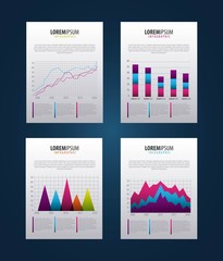 Wall Mural - infographic statistics set business cloud office vector illustration