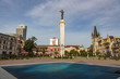 BATUMI, GEORGIA - MARCH 17, 2018: The statue of Medea is located in the heart of the city. Symbol of wealth and prosperity of the country. Located on the Square of Europe
