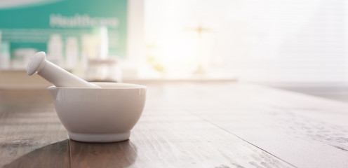 Wall Mural - Mortar and pestle on the pharmacist's table