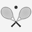 Tennis racket and ball, vector
