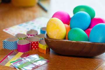 Easter egg coloring a decorating for holiday season eggs and decorations