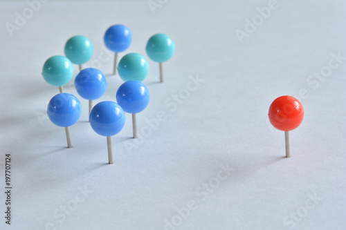 Fotomural push pins on a white background