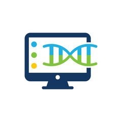 Canvas Print - Dna Computer Logo Icon Design