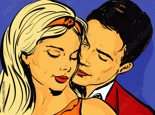 Pop Art Couple Amour Tendresse Jeune Femme Blonde Et Un Jeune Homme Brun Stock Illustration Adobe Stock Pop Art Couple Amour Tendresse Jeune Femme Blonde Et Un Jeune Homme Brun Stock Illustration Adobe Stock