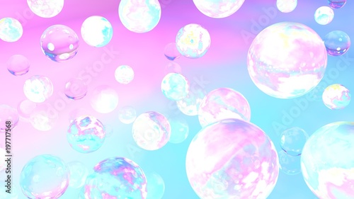 Holographic Bubbles 3d Illustration Abstract Background Fairy Wallpaper Cosmic Planets Pink Blue Fantasy Girly Unicorn Colors Buy This Stock Illustration And Explore Similar Illustrations At Adobe Stock Adobe Stock