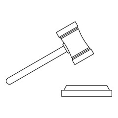 Poster - legal gavel icon. outline illustration of legal gavel vector icon for web