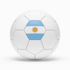 Wall Mural - 3d rendering of soccer ball with Argentina flag isolated on a white background