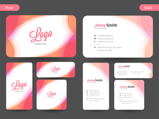 Poster - Horizontal business card with front and back presentation.