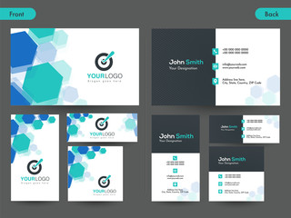 Poster - Horizontal business card with front and back presentation.