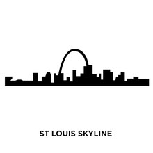 St Louis Skyline Silhouette On White Background, Vector Illustration
