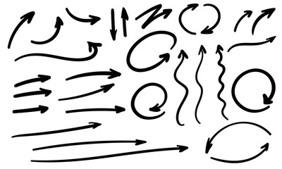 Poster - hand drawn arrows vector icons for presentation graph and chart elements. vector isolated black arro