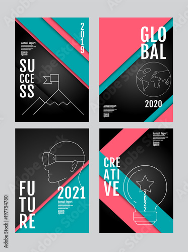 Poster annual report 2019, 2020,2021,2022, future, business, template layout design, cover book