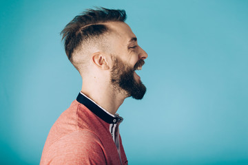 Hipster man on studio  portraits set