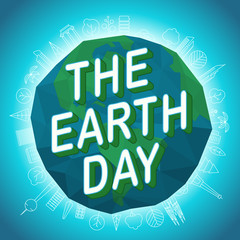 Poster - Happy Earth Day. World environment day vector concept