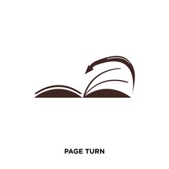 page turn icon isolated on white background for your web, mobile and app design