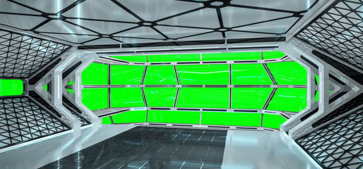 Aufkleber - Spaceship bright interior with 3D rendering