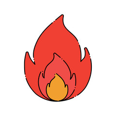 Sticker - fire flame icon over white background, colorful design. vector illustration