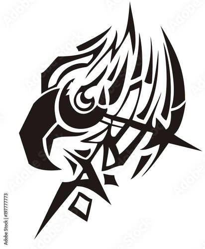 Eagle Head Symbol With An Arrow Tribal Peaked Eagle Head Symbol Fire Concept Black On White Buy This Stock Vector And Explore Similar Vectors At Adobe Stock Adobe Stock