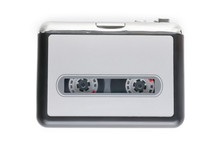 Small Cassette Player Isolated On White With Clipping Path