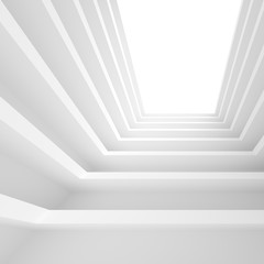 Poster - futuristic interior background. white abstract living room concept. minimalistic graphic design