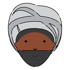 Wall Mural - cartoon Indian man wearing a turban over white background, colorful design. vector illustration