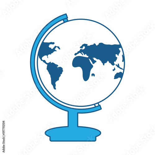 Fotografia earth planet geography tool icon over white background, blue shading design