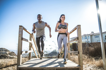 Wall Mural - Couple training outdoors