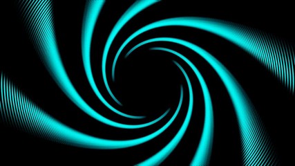 Poster - Bright cyan helix, endless rotation. Abstract seamless loop background.
