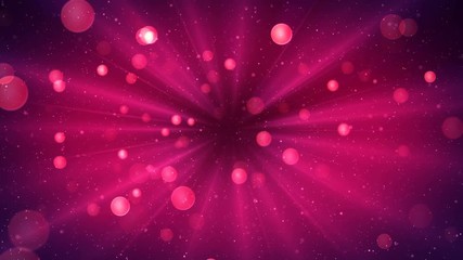 Poster - Magic abstract background with shiny particles and beams of light come from center. Seamless loop. Romantic pattern for Valentines day.