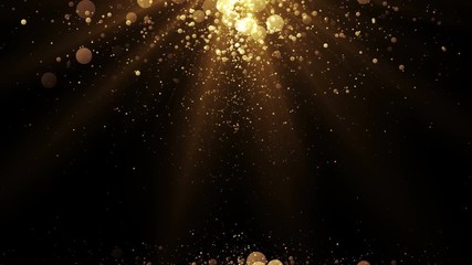 Poster - luxury background with golden particles at the top and bottom. glitter sparks and light. seamless lo