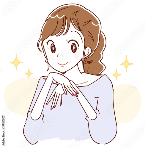 きれいな爪の女性のイラスト Stock Vector Adobe Stock