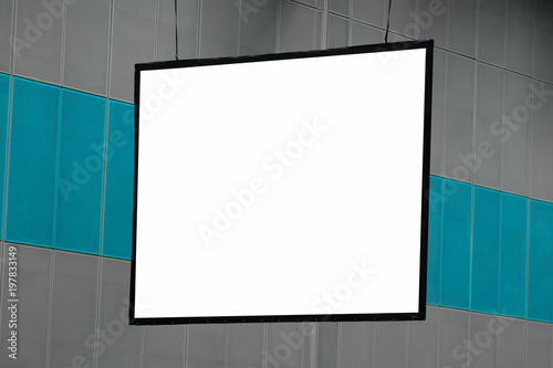Projector Screen Hang On Ceiling With Color Background At
