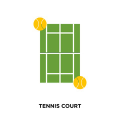 tennis court icon isolated on white background for your web, mobile and app design