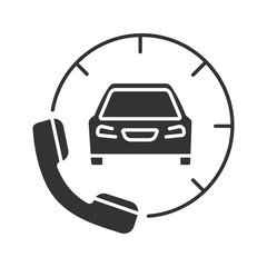 Wall Mural - Taxi ordering glyph icon