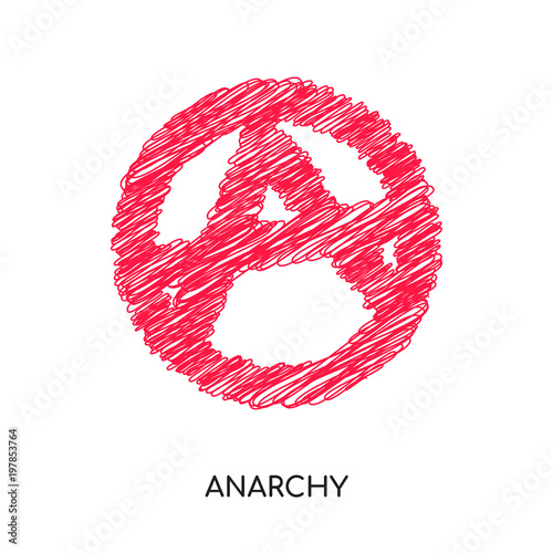 Fotografie, Obraz anarchy logo isolated on white background for your web, mobile and app design