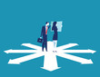 © zenzen - Business team are discussing on the direction to success. Concept business vector illustration.