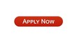 Apply now web interface button wine red color, online education program, vacancy