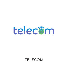 Wall Mural - telecom logo isolated on white background for your web, mobile and app design