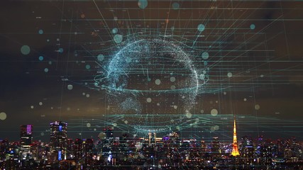 Poster - Smart city and communication network concept.
