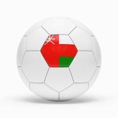 Wall Mural - 3d rendering of soccer ball with Oman flag isolated on a white background