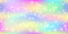Holographic Magic Background With Fairy Sparkles, Stars And Blurs.