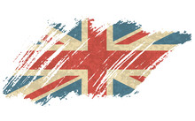 Vector Illustration Vintage Flag Of UK. Grungy British Flag. Vector Grunge Retro Design Great Britain Flag Background