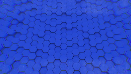 Aufkleber - Abstract geometric hexagons, optical Illusion, computer generated 3D rendering backdrop.