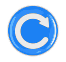 Poster - Button with refresh sign. Image with clipping path
