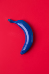 Sticker - Blue banana on pink background