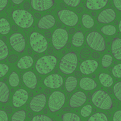 Poster - Happy Easter seamless background. Vector seamless pattern of easter elements