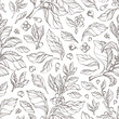 Vector pattern of hand drawn mate branch
